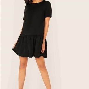 SHEIN teeshirt dress, black, size L thigh length. Worn once.